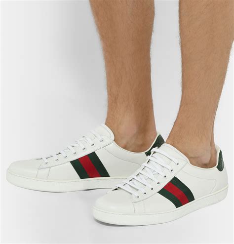 gucci leather shoes for men white|Gucci flat shoes for men.